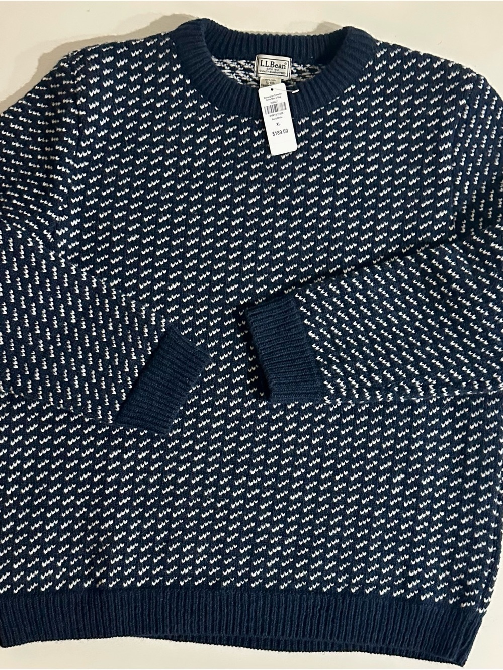 LL Bean Heritage Norwegian Birdseye Sweater in men’s XL